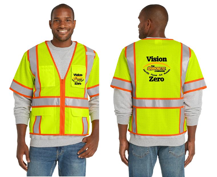 CornerStone® ANSI 107 Class 3 Surveyor Mesh Zippered Two-Tone Short Sleeve Vest